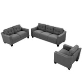 Piece Living Room Set with tufted cushions.