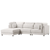 L shaped Sofa with Removable Ottomans