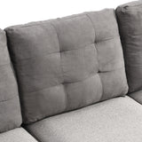 Sofa Set for Living Room with Chaise Lounge and Storage Ottoman Living Room Furniture Gray