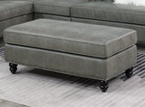 Ottoman Slate Grey Leatherette