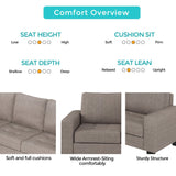 Sectional Corner Sofa L-shape Couch Space Saving with Storage Ottoman & Cup Holders Design for Large Space Dorm Apartment