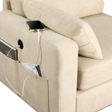 L Shaped Modular Sectional Couche with USB Ports, Ottoman, Lumbar Pillows