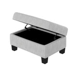 Sectional Corner Sofa L-shape Couch Space Saving with Storage Ottoman & Cup Holders Design for Large Space Dorm Apartment,Light Grey