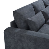 L-Shape Feather Filled Sectional Sofa - Dark Grey