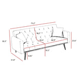 Cream White Convertible Folding Futon Sofa Bed