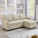 Pull Out Sectional Sofa with Storage Chaise