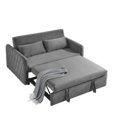 Modern Convertible Sofa Bed with 2 Detachable Arm Pockets