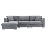 Modern Cloud Sectional Sofa,L-shaped Luxury Couch Set with 2 Free pillows