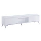 TV stand , LED, White & Chrome Finish