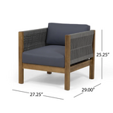 LAUREL Outdoor 4 Seater Chat Set_LOVESEAT & COFFEE TABLE & CLUB CHAIR