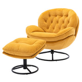 Accent chair  TV Chair  Living room Chair with Ottoman-Yellow