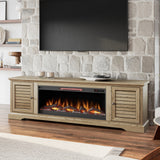 Devine 83 inch Electric Fireplace TV Console for TVs up to 95 inches, Alabaster finish