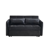 Twins Pull Out Sofa Bed Black Velvet