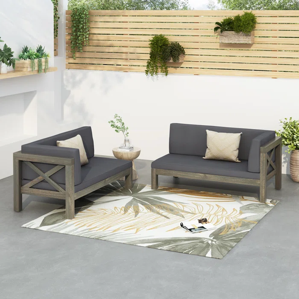 Dual Corner Outdoor Bench Seats