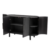 Curved Design Light Luxury Sideboard with Adjustable Shelves