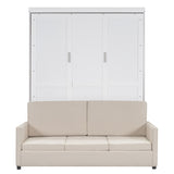 Queen Size Murphy Bed Wall Bed, White