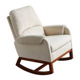 Beige Modern Comfortable Velvet Rocking Chair