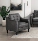 Gray 3pc Sofa Set Microfiber Upholstered