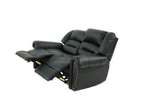 Black 1pc Reclining Loveseat Bonded Leather