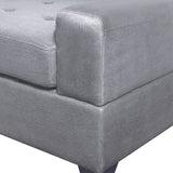 Sectional Sofa with Reversible Chaise Lounge, L-Shaped Couch with Storage Ottoman and Cup Holders