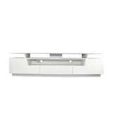 Modern White TV Stand, 20 Colors LED TV Stand w/Remote Control Lights