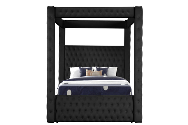 KIng Four-Poster Bed Made with Wood in Black