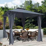 10x10 Ft Grey Outdoor Patio Garden Gazebo