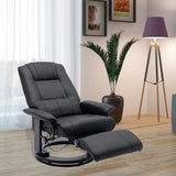 Faux Leather Manual Recliner Swivel Lounge Chair with Footrest