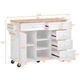 Kitchen cart rolling mobile island with storage