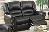 Black 1pc Reclining Loveseat Bonded Leather