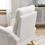 High Backrest Living Room Lounge Arm Rocking Chair with Two Side Pockets