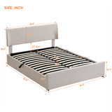 Queen Size Sleigh Bed with Side-Tilt Hydraulic Storage System