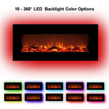 42 In Wall-Mounted (Surface) Electronic Fireplace -10 Colors