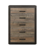 Contemporary Two-Tone Finish Chest of Drawers Faux-Wood Veneer