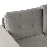 Sectional Sofa with Storage Ottoman, L-Shape Couch with 2 Pillows and Cup Holder,