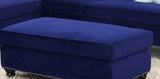 Ottoman Indigo Blue Velvet Accent