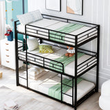 Black Metal Twin Size Triple Bunk Bed