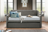 Modern Design Dark Gray Fabric Upholstered 1pc Sofa Bed w Trundle