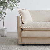 Beige U Shaped Couch with Reversible Chaise, Modular Large U-Shape, Double Extra Ottomans