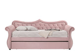 Daybed & Trundle, Pink Velvet