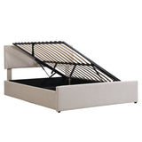 Queen Size Sleigh Bed with Side-Tilt Hydraulic Storage System