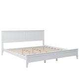 King White "Solid Wood" 3 Pieces King Bedroom Set