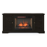 Devine 68 inch Electric Fireplace TV Console for TVs up to 80 inches, Clove finish