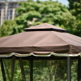 Brown Outdoor Iron Vented Dome Top Patio Gazebo