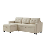 Pull Out Sectional Sofa with Storage Chaise