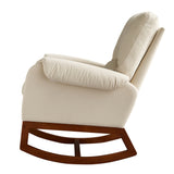 Beige Modern Comfortable Velvet Rocking Chair