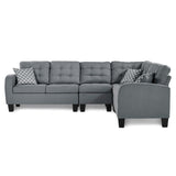 Gray Reversible 4-Piece Sectional Sofa