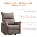 Brown Rocking Recliner Rocking Chair - 360 Degree Swivel