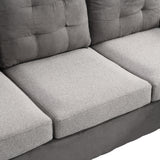 Sofa Set for Living Room with Chaise Lounge and Storage Ottoman Living Room Furniture Gray