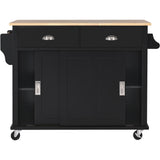 Kitchen Island Cart Concealed sliding barn door adjustable height